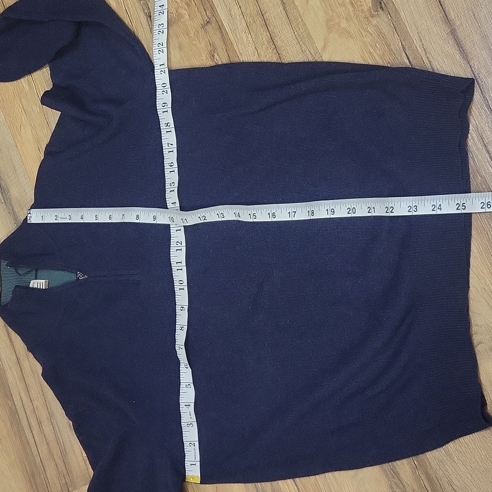 Vtg VICTOIRE HOMMES Blue Green Wool Cashmere Quarter Zip Sweater - Picture 7 of 10